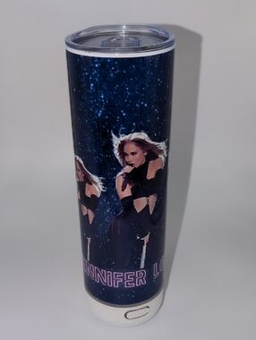 (20oz) Jennifer Lopez Concert Stainless Tumbler -  Glitter Design (Brandnew)